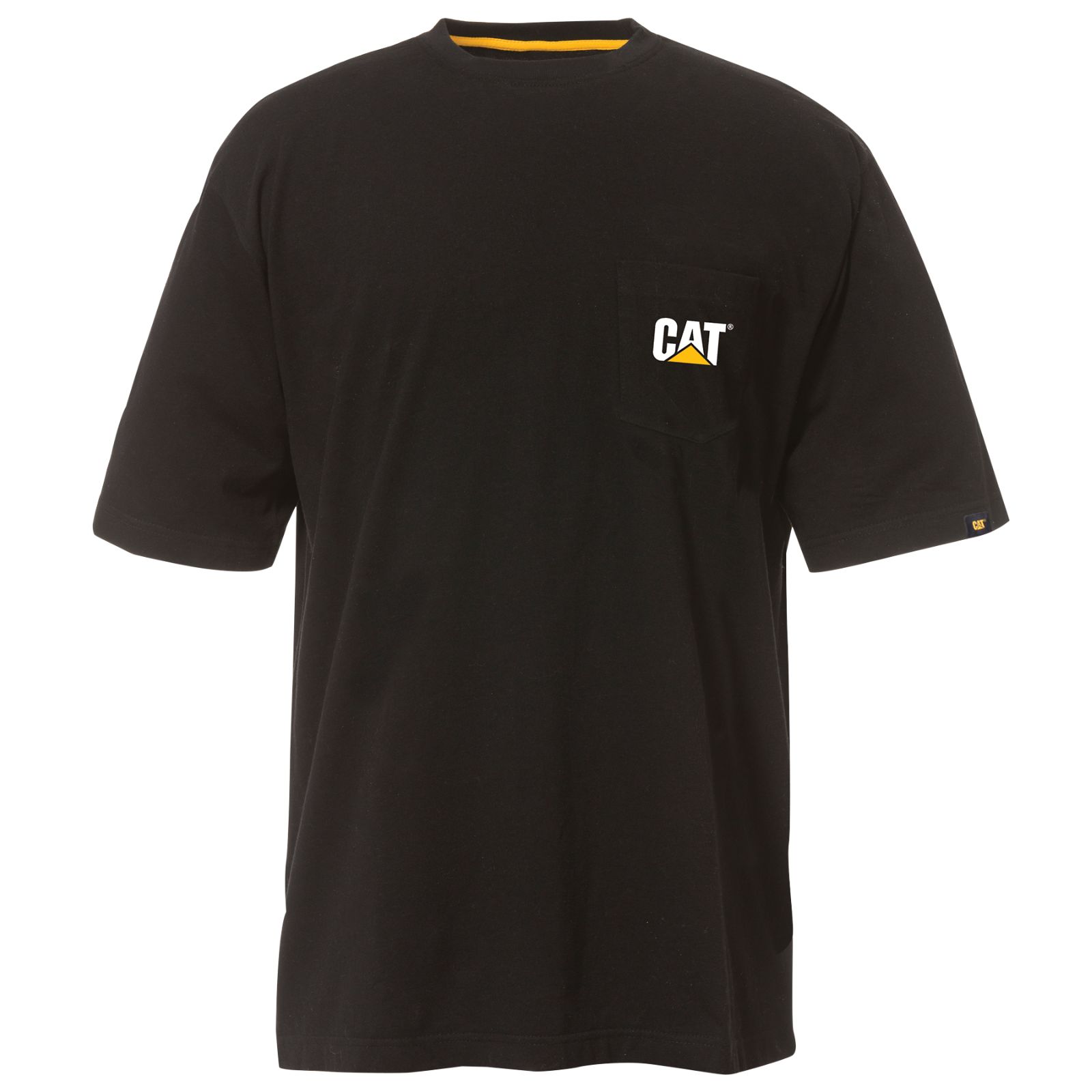 Caterpillar Clothing Sale - Caterpillar Trademark Pocket Mens T-Shirts Black (290635-OJN)